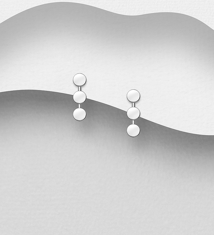 Silver Circle Push Back Earrings